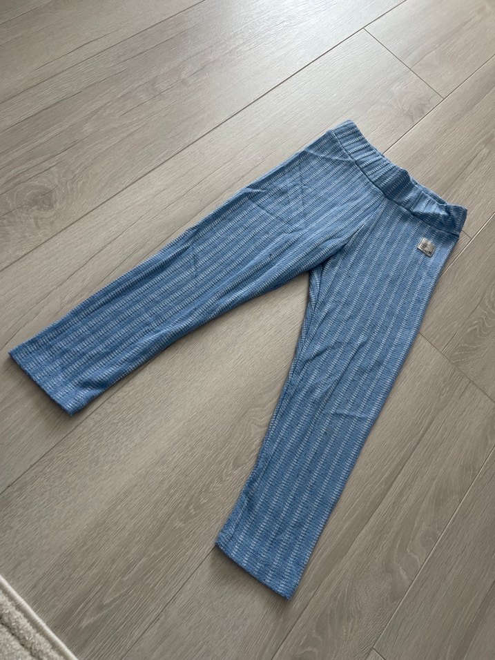 Kız Çocuk Mavi Triko Tayt - Görsel 2