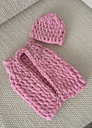 Örgü Çocuk Yelek & Bere Seti - Görsel 5