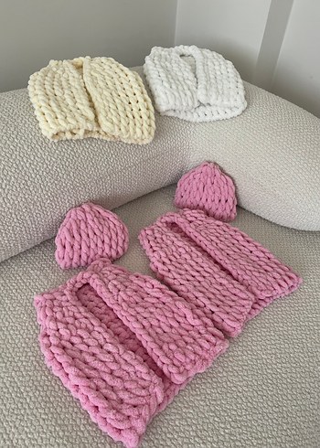 Örgü Çocuk Yelek & Bere Seti - Görsel 12