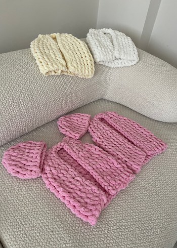 Örgü Çocuk Yelek & Bere Seti - Görsel 9