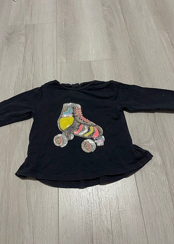 Kız Çocuk Siyah Uzun Kollu Tişört 2-3 yaş - Görsel 2