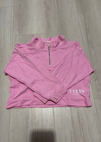 Pembe Yarım Fermuarlı Kız çoçuk Sweatshirt 3-4 yaş - Görsel 7