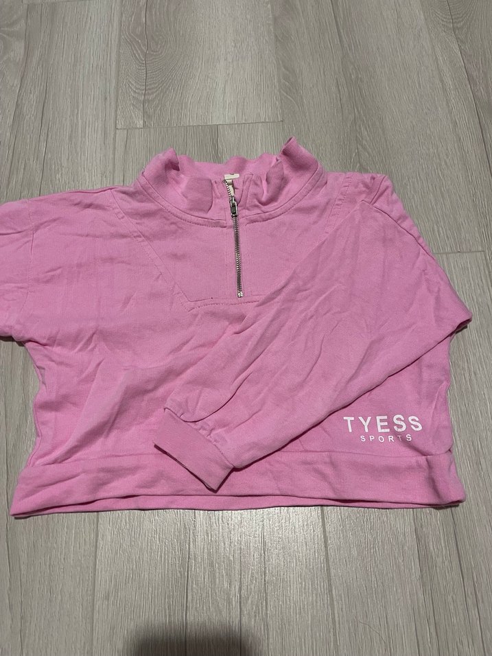 Pembe Yarım Fermuarlı Kız çoçuk Sweatshirt 3-4 yaş - Görsel 2