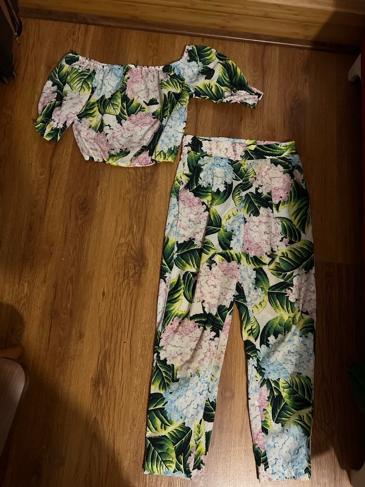 Çiçek Desenli Bol Kesim Kadın ikili takım - Görsel 2