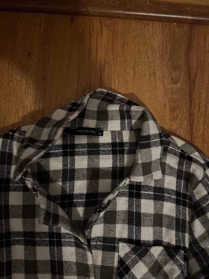 Kadın Gri Kareli Midi Kemerli elbise - Görsel 3