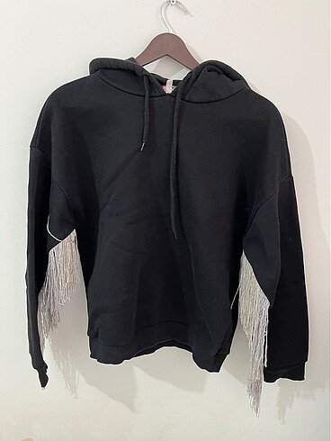 Koton s beden püsküllü kapüşonlu sweatshirt