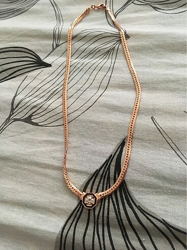 Diğer çelik choker kolye rose gold siyah kare taşlı
