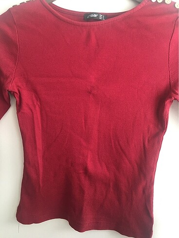 s Beden bordo Renk bordo yarım kol bluz