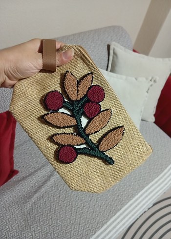 Diğer Nakışlı Boncuklu Bohem Örgü Kadın Portföy Çanta