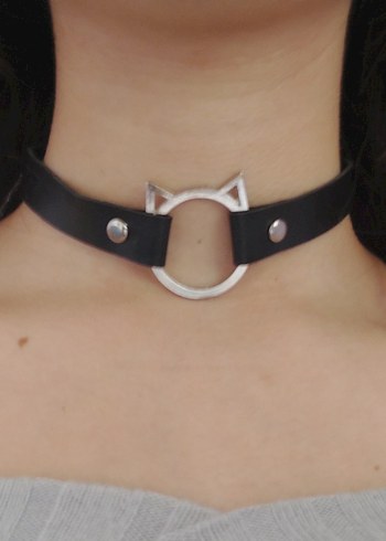 Siyah Tokalı Rock Punk Kadın Bileklik - Görsel 2