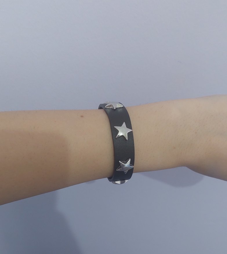 Siyah Tokalı Rock Punk Kadın Bileklik - Görsel 3