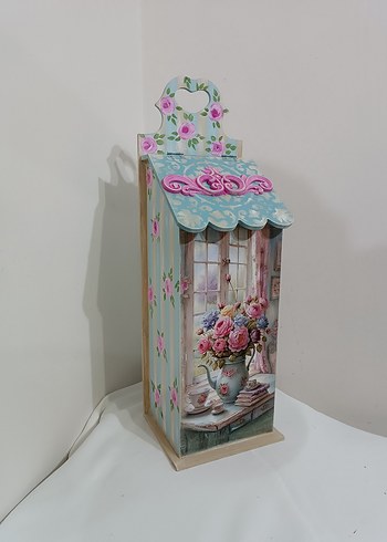 Diğer Pastel Pembe Dekoratif Ahşap poşetlik