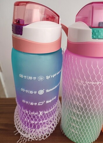  Beden çeşitli Renk Motivasyon su matarası/şişesi 