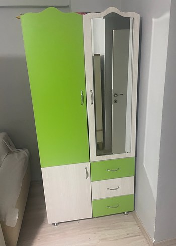 Yeşil Çocuk Dolabı Mickey Mouse Figürlü çocuk odası takımı - Görsel 6