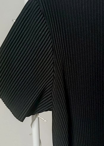Diğer Siyah Kısa Kollu Basic Crop Tişört