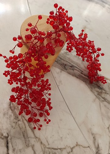 Accessorize Boncuklu Kırmızı Bohem kına Saç Aksesuarı