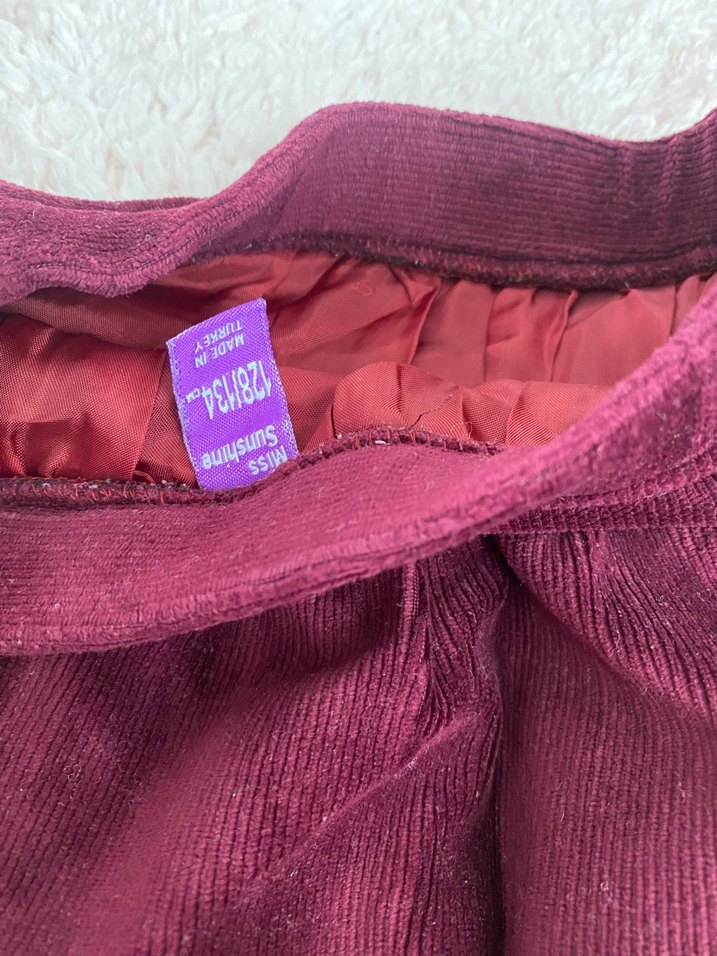 Bordo Kız Çocuk Fırfırlı Etek - Görsel 3