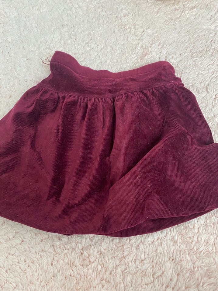 Bordo Kız Çocuk Fırfırlı Etek - Görsel 2