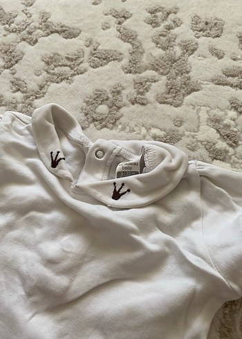 Uzun Kollu Yakalı Beyaz Bebek Body - Görsel 2