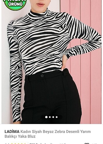 zebra desen trendyol bluz