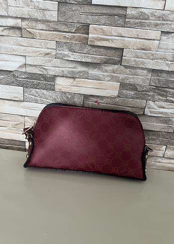Bordo Deri Vintage Kadın Clutch Çanta