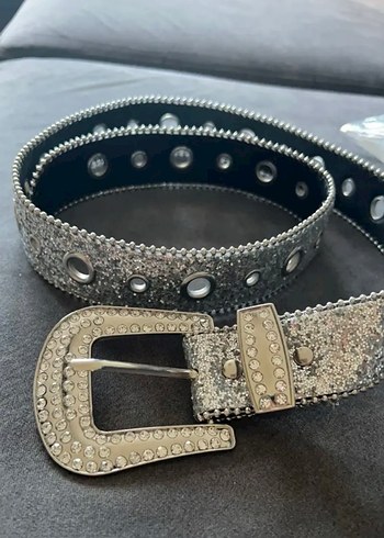 Parlak Taşlı Tokalı Gümüş Kemer - Görsel 5