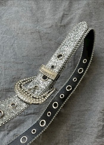 Parlak Taşlı Tokalı Gümüş Kemer - Görsel 9