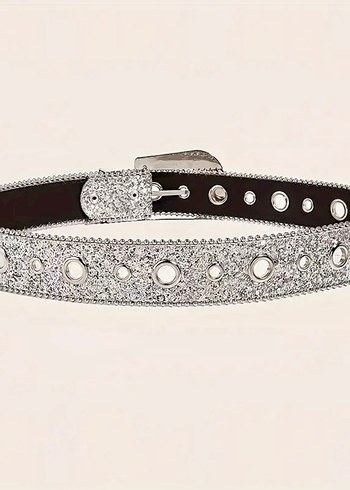 Parlak Taşlı Tokalı Gümüş Kemer - Görsel 2