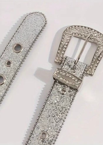 Parlak Taşlı Tokalı Gümüş Kemer - Görsel 4