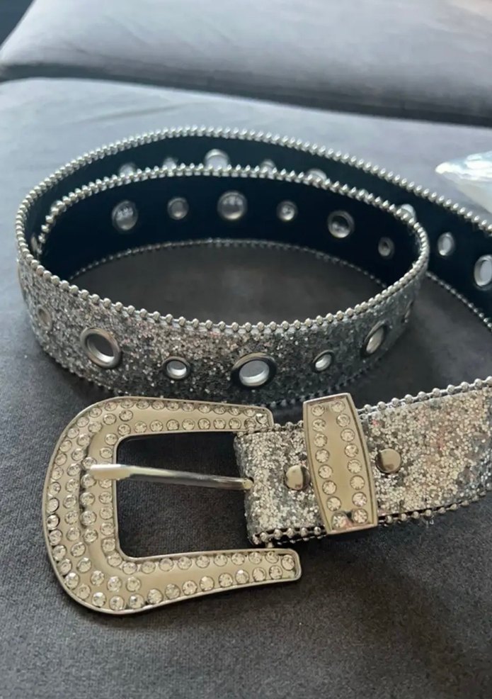 Parlak Taşlı Tokalı Gümüş Kemer - Görsel 5