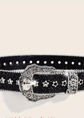 Vintage Siyah Deri Gotik Tokalı Kemer - Görsel 2