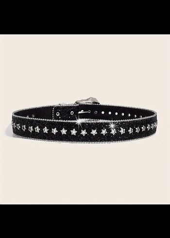 Vintage Siyah Deri Gotik Tokalı Kemer - Görsel 4