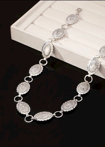 Gümüş Zincir Detaylı Kadın Bel Zinciri - Görsel 3