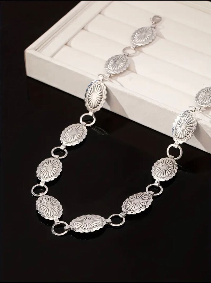 Gümüş Zincir Detaylı Kadın Bel Zinciri - Görsel 3