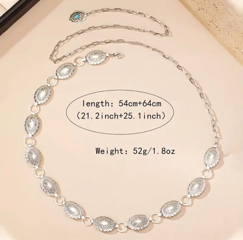 Gümüş Zincir Detaylı Kadın Bel Zinciri - Görsel 4