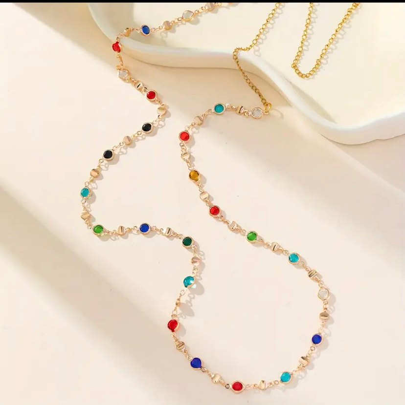 Boncuklu Çok Renkli Bohem Vücut Zinciri - Görsel 3
