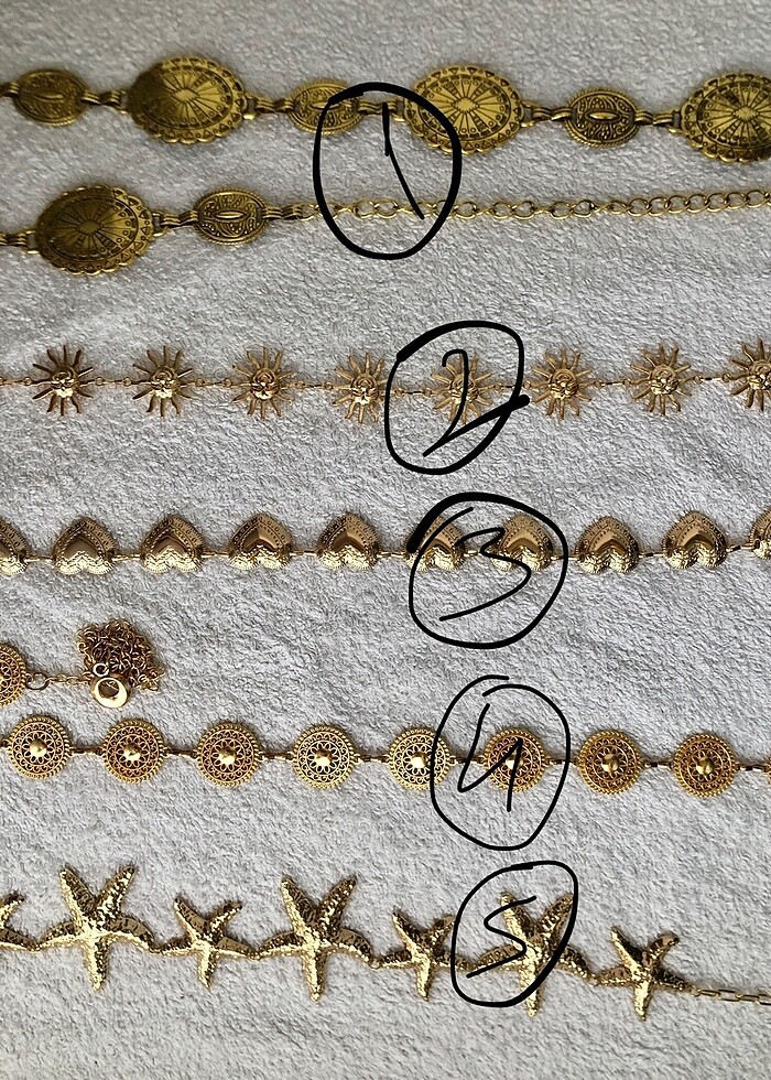 Gold- Gümüş Bel zinciri - Görsel 2