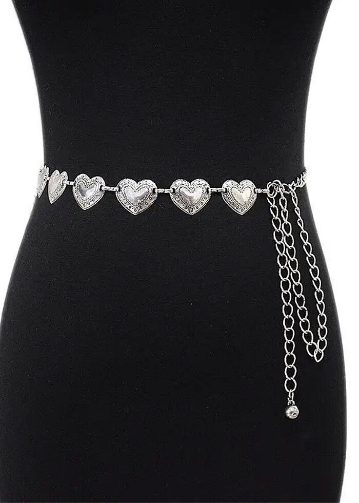 Gümüş kalpli bel zinciri - Görsel 2