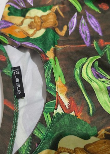 Desenli Uzun Kollu Crop - Görsel 2