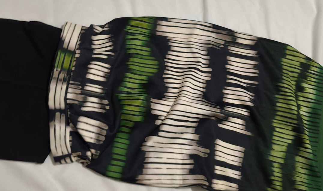 Yeşil Krem Desenli Uzun Etek - Görsel 5