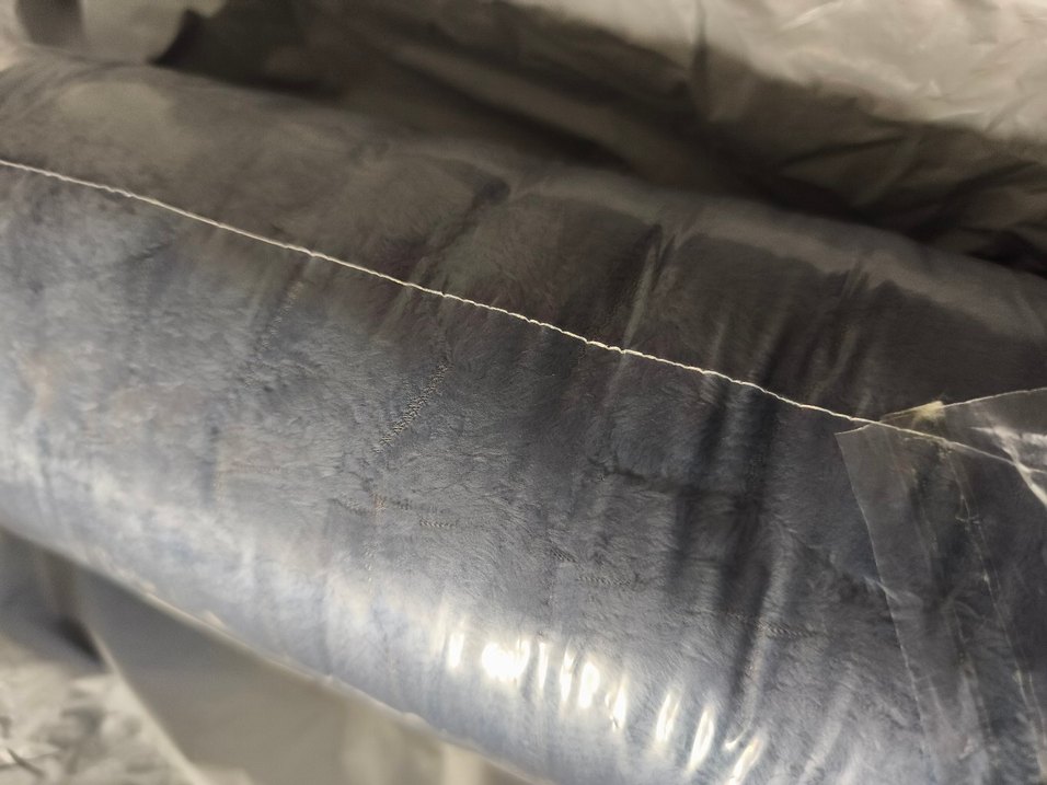 Kürk Yatak Örtüsü Tek Kişilik Dolgulu Peluş Yumuşak Mavi Yorgan - Görsel 3