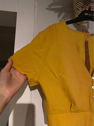s Beden sarı Renk PULL&BEAR crop top