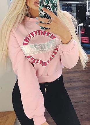 H&M pembe sweatshirt 