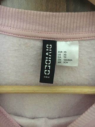 xs Beden H&M pembe sweatshirt 