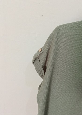 Kadın Kısa Kollu Keten Gömlek - Görsel 3