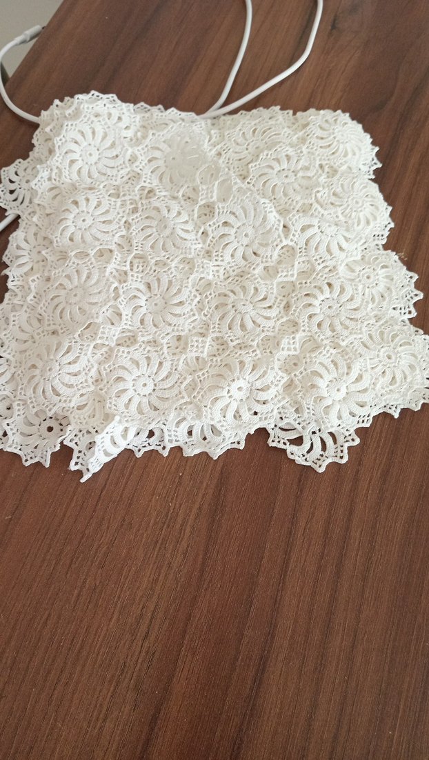 El Yapımı Beyaz Dantel Örtü Takımı - Görsel 3