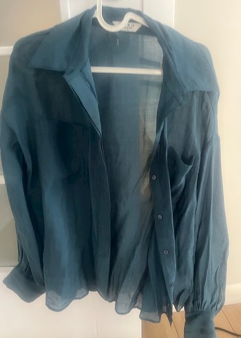 Oxxo balon kollu tencel gömlek - Görsel 3