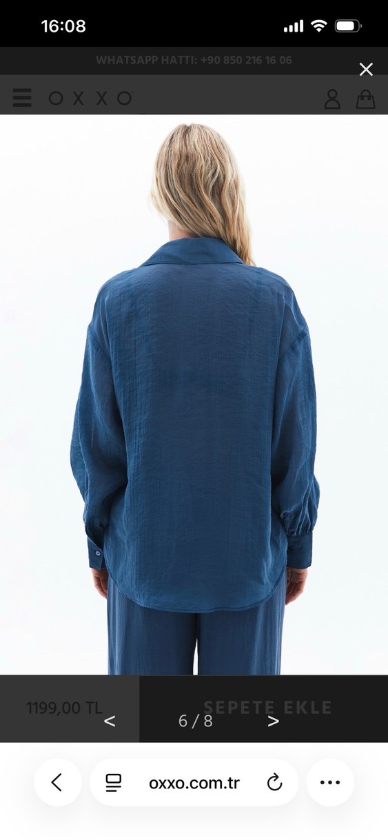 Oxxo balon kollu tencel gömlek - Görsel 2