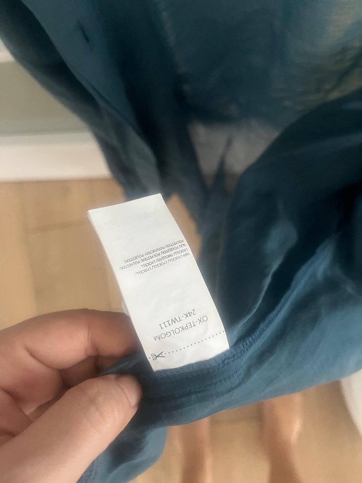 Oxxo balon kollu tencel gömlek - Görsel 5