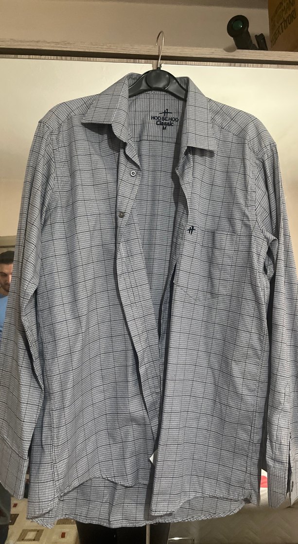 Gri Erkek Keten Uzun Kollu Gömlek - Görsel 3